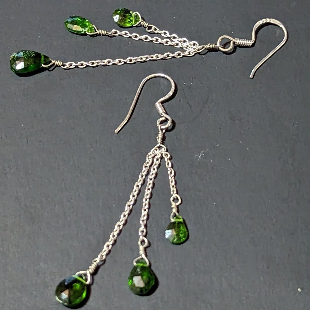 Russian Diopside sterling silver earrings